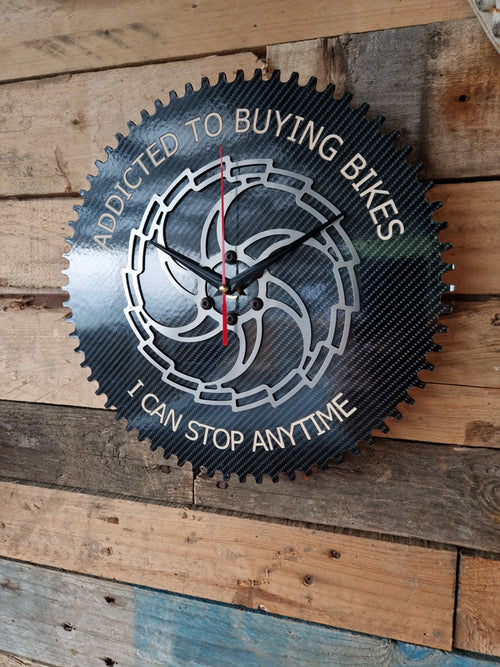 "Addicted To Buying Bikes, I Can Stop Anytime" Wall Clock