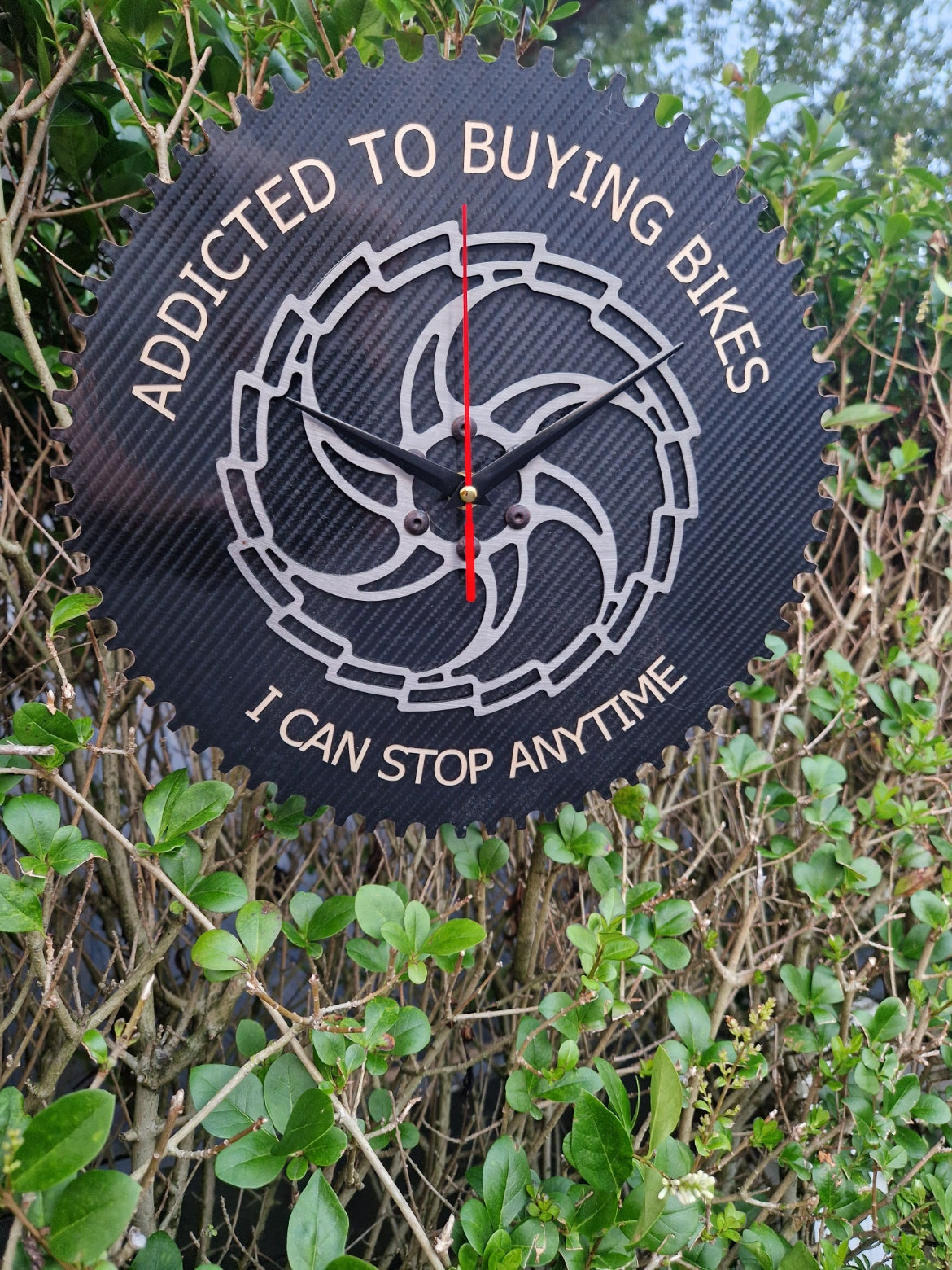 "Addicted To Buying Bikes, I Can Stop Anytime" Wall Clock
