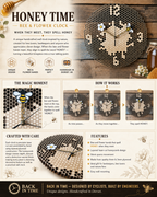 Honey Time – Bee & Flower Wall Clock