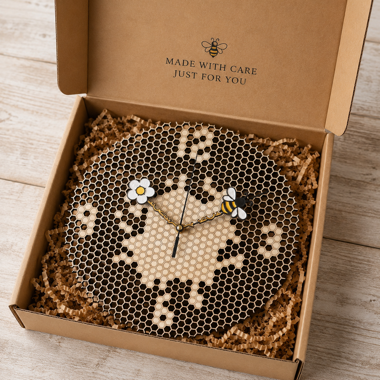 Honey Time – Bee & Flower Wall Clock